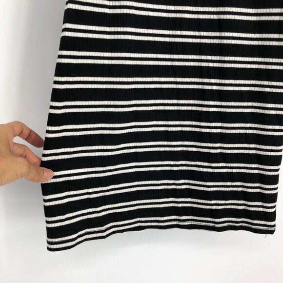NWT Fashion Nova Black/White High Neck Janessa Striped Tank Bodycon Dress S - Picture 7 of 15